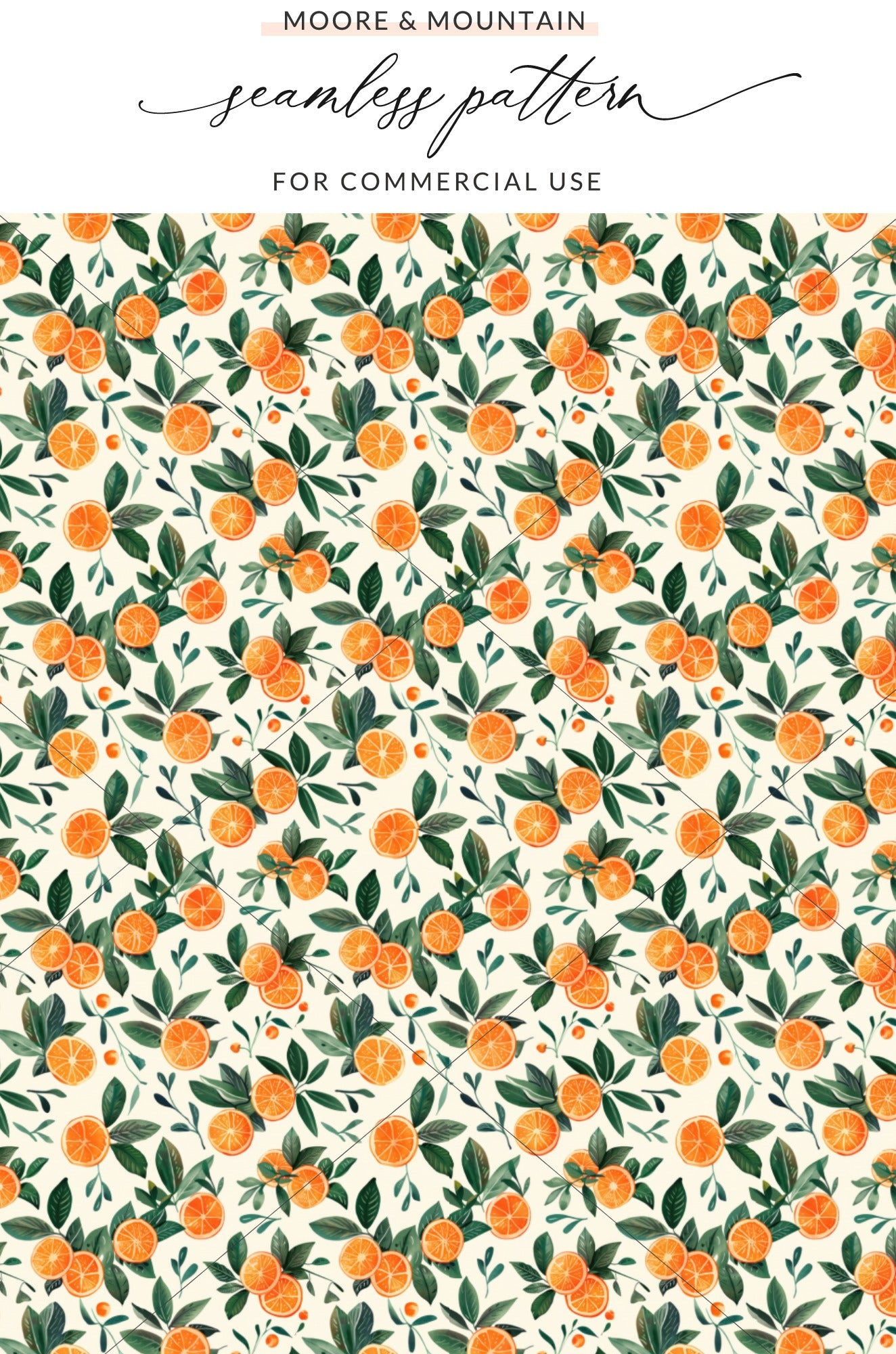 Orange and Green Seamless Pattern for Commercial Use