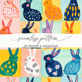 Colorful Bunny Seamless Pattern by Moore & Mountain