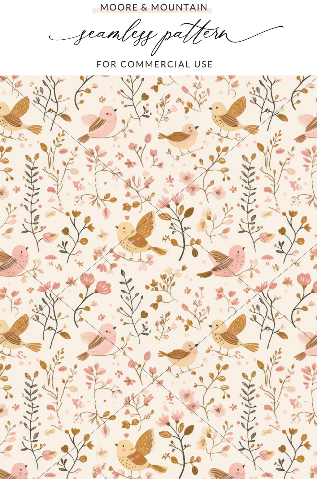 Moore and Mountain Seamless Pattern for Commercial Use