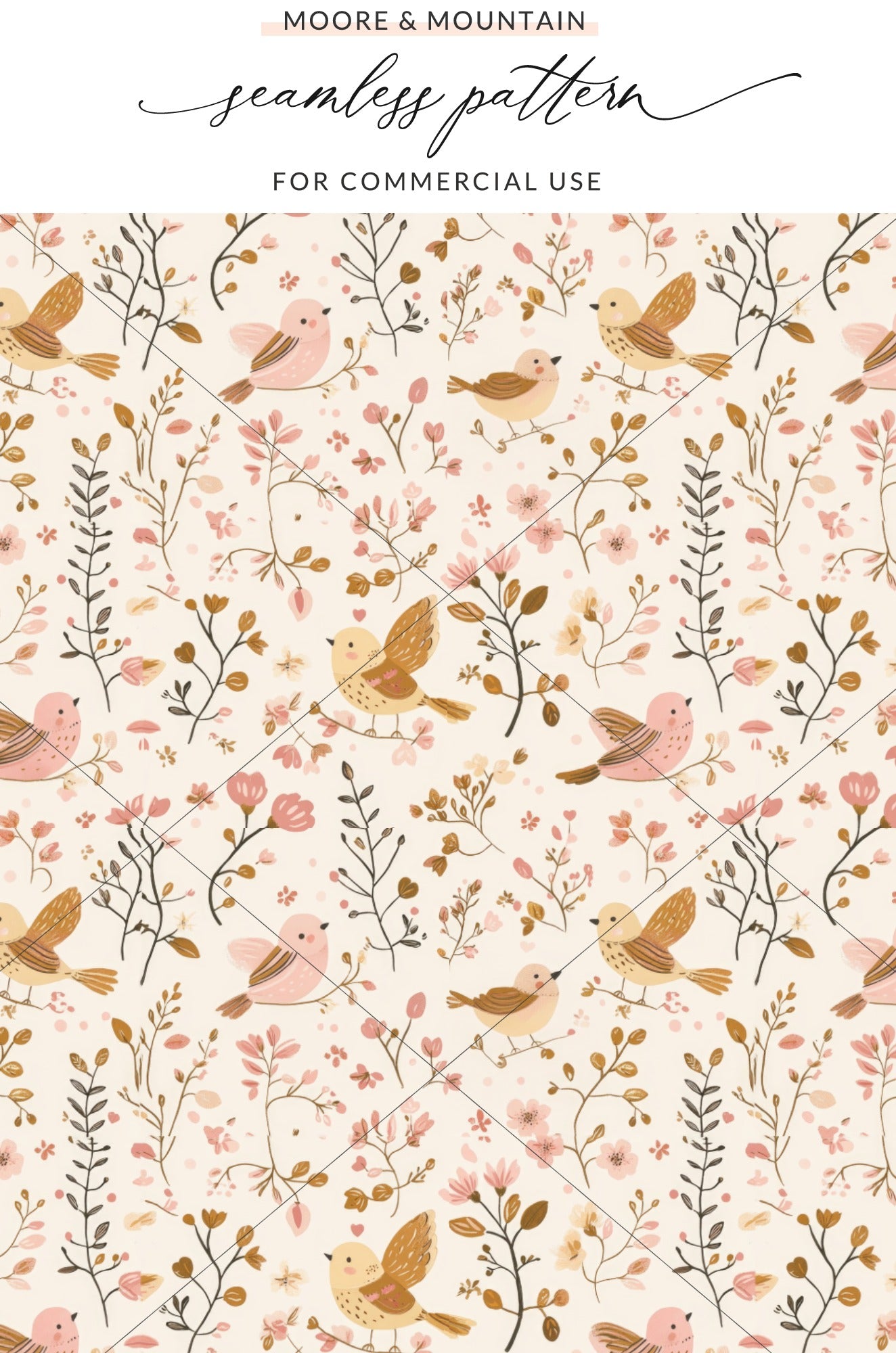 Moore and Mountain Seamless Pattern for Commercial Use