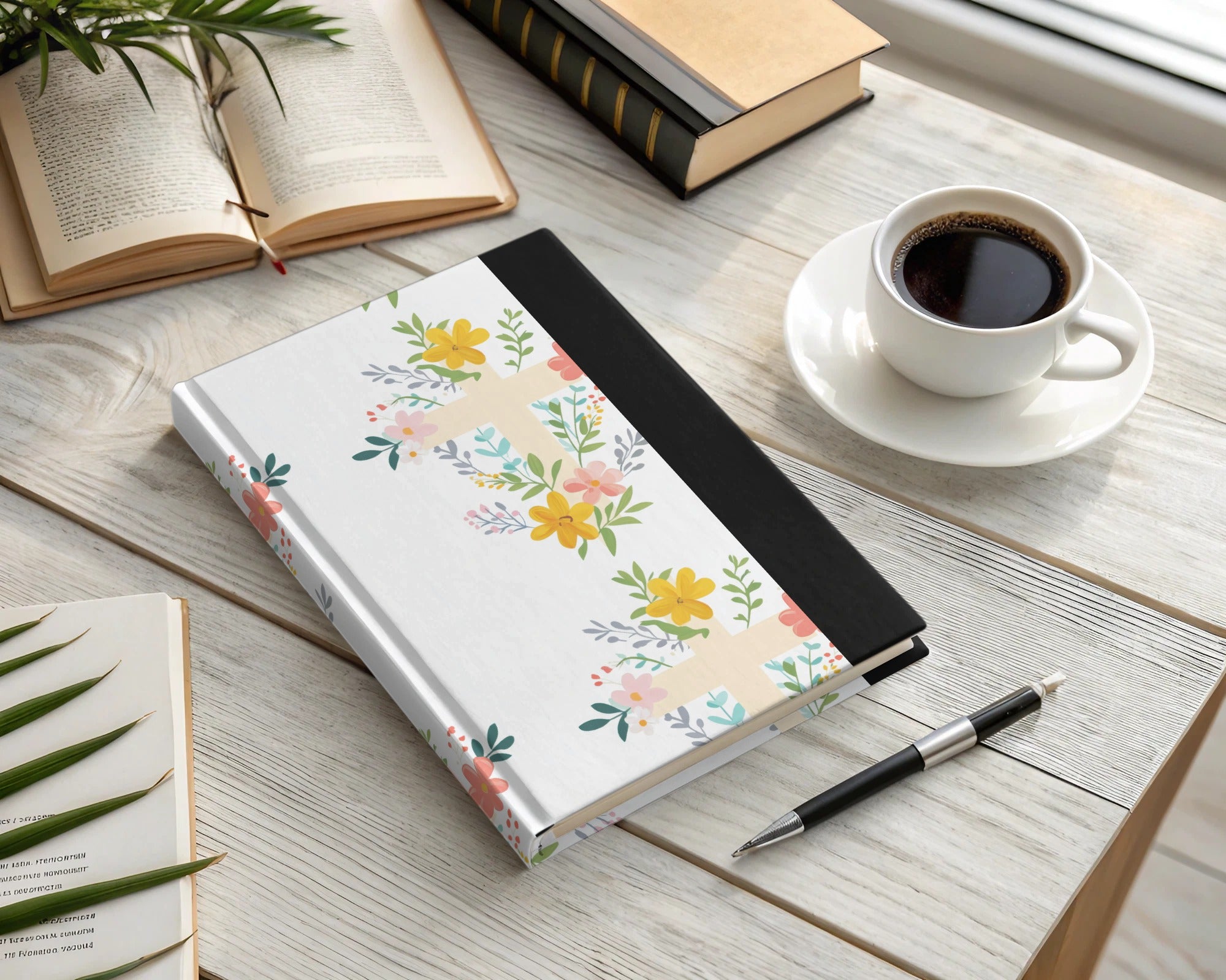 Floral Cross Seamless Pattern, Spring Easter Digital Paper, Religious Fabric Design, Pastel Flowers, Christian Background, JPEG Download