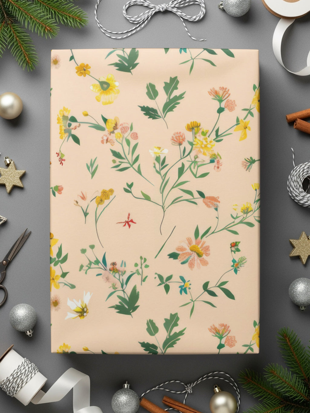 Floral Patterned Wrapping Paper for Festive Occasions