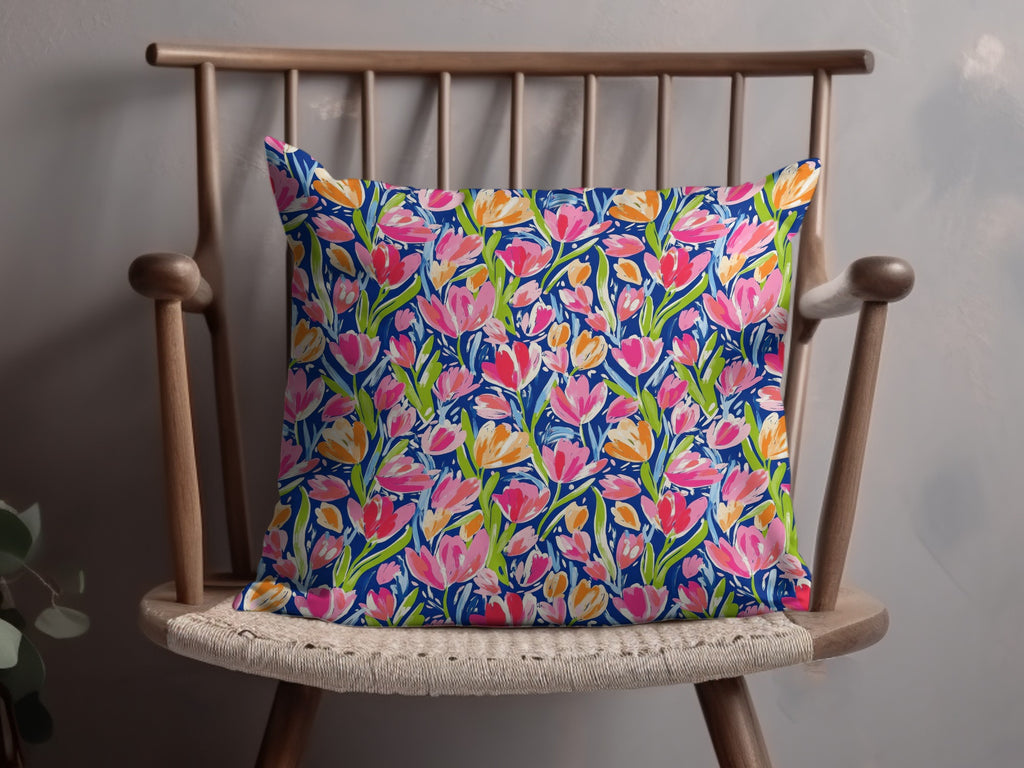 Bright Floral Pattern Cushion for Home Decor