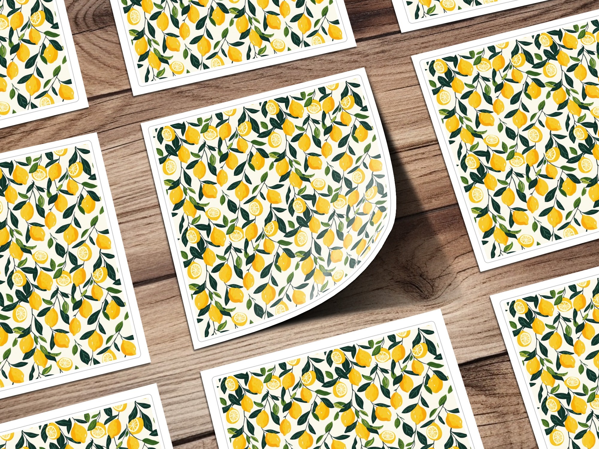 Vibrant Lemon Pattern Decorative Sheet Sticker Set