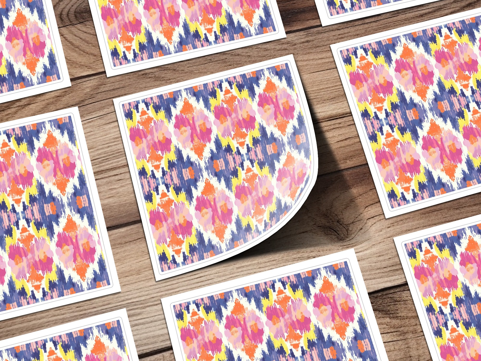 Vibrant Ikat Patterned Decorative Sticker Sheets product