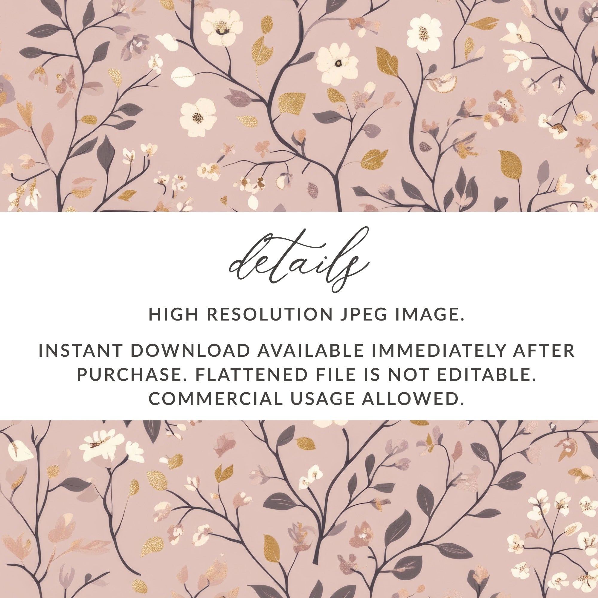 Floral Pink High Resolution Digital Download Pattern