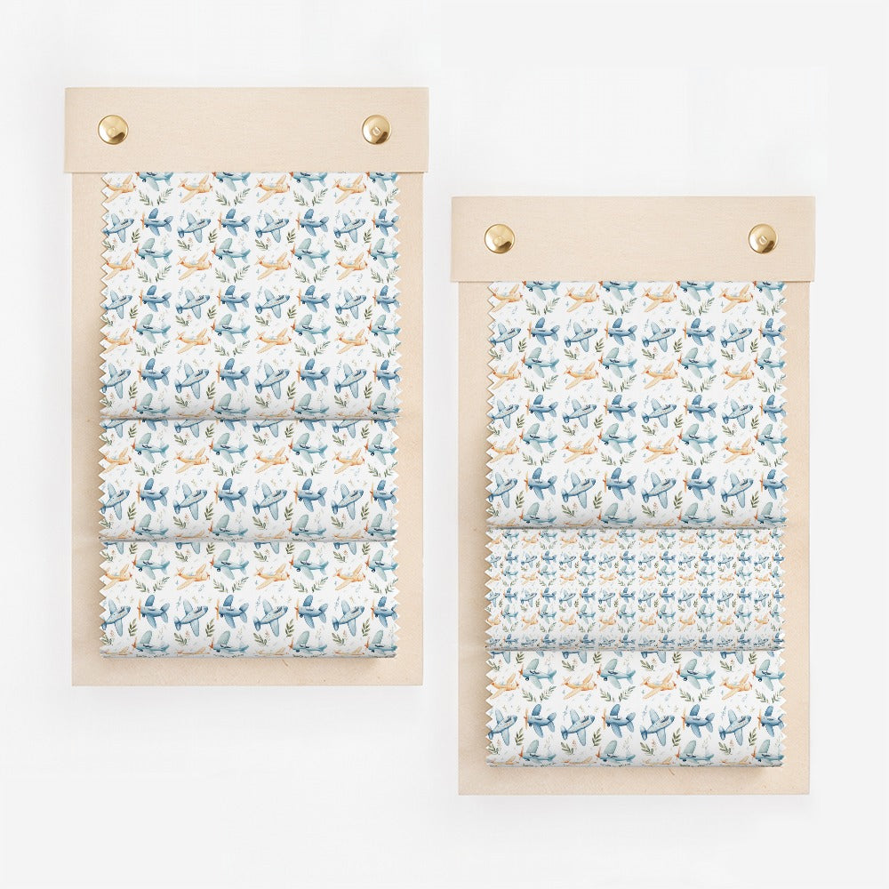 Watercolor Airplane Sky Leaf Pattern Swatch product type