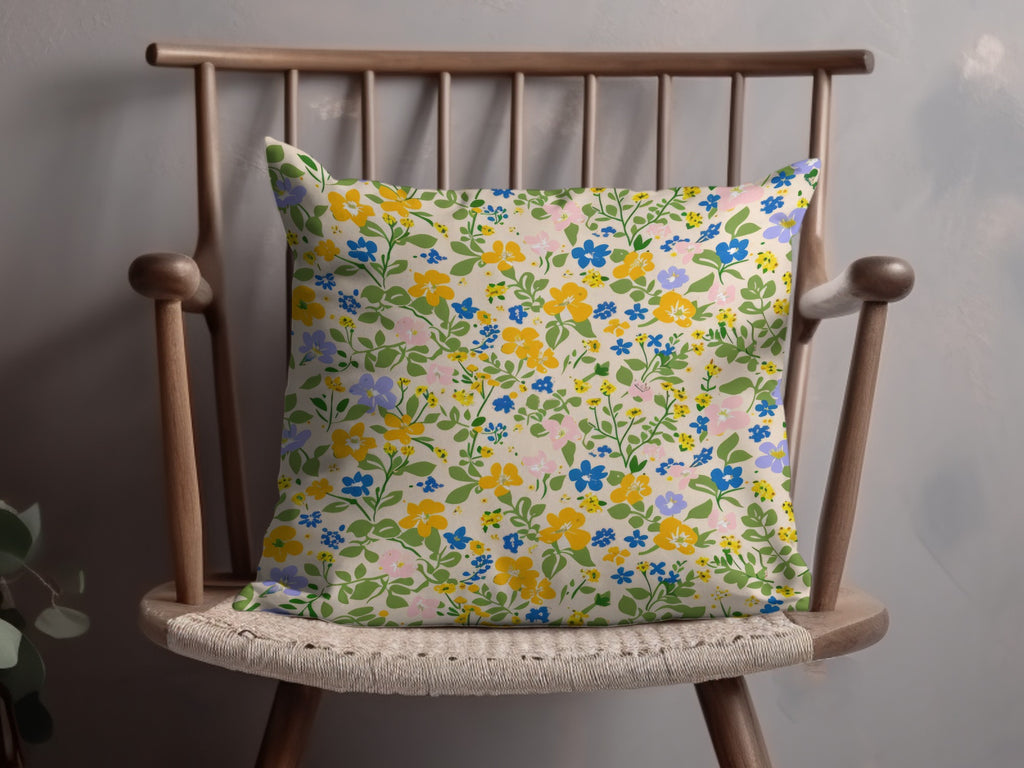 Colorful Floral Pattern Throw Pillow for Home Decor