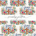 Jesus is King Watercolor Floral Cross seamless pattern
Jesus is King
Seamless pattern
Watercolor floral
Christian design
Religious art
Cross artwork
Botanical pattern
Flower print
Scripture theme
Faith inspiration
Digital paper
Surface pattern
Floral cross
Vibrant colors
Artistic design
Uplifting pattern
Jesus artwork
King of Kings
Spiritual print
Moore Mountain