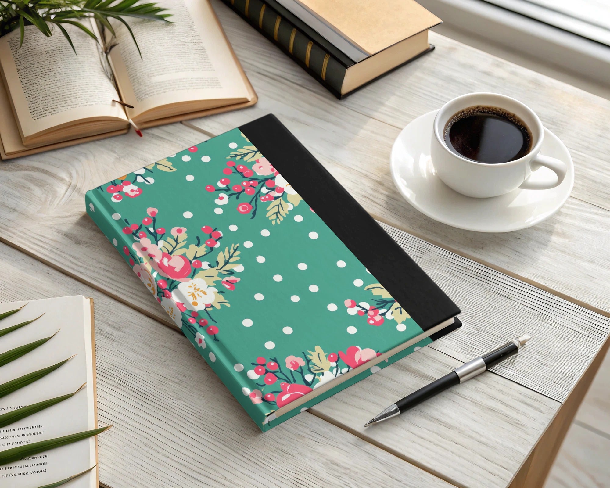 Vibrant Floral Design Hardcover Notebook for Writing
