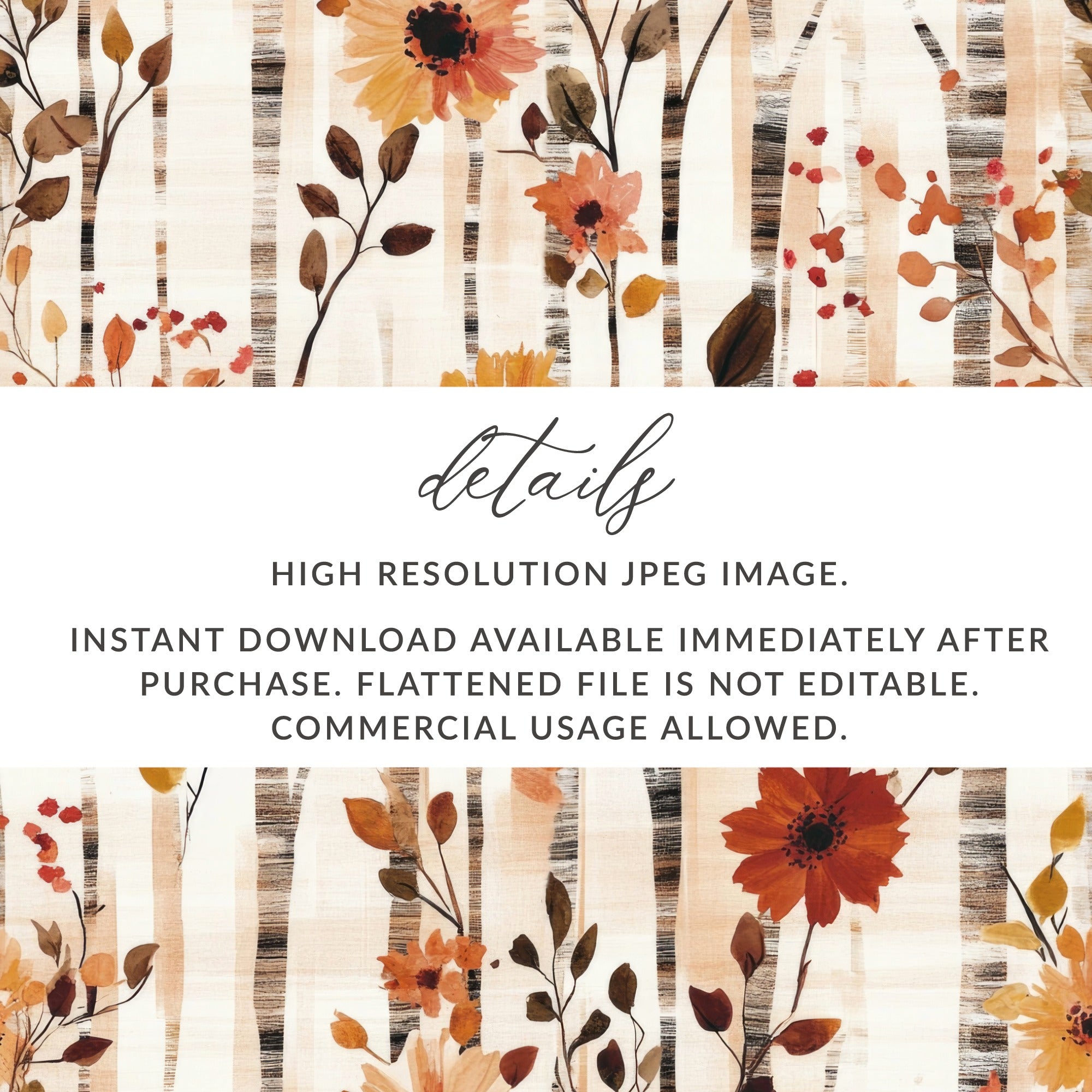 Autumn Floral Digital Download High Resolution Image