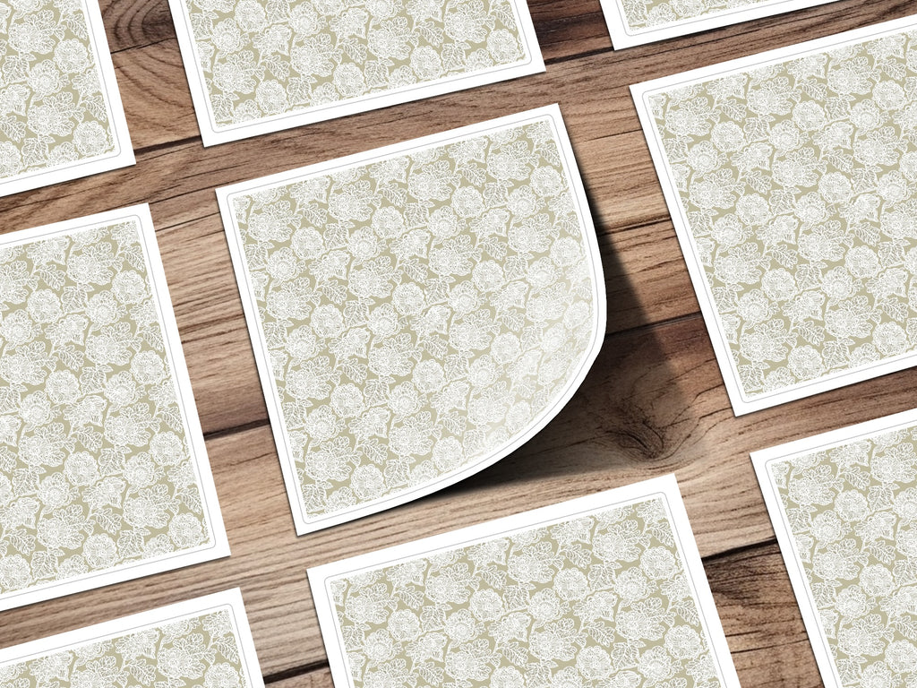 Elegant Floral Patterned Square Coasters Decor Set