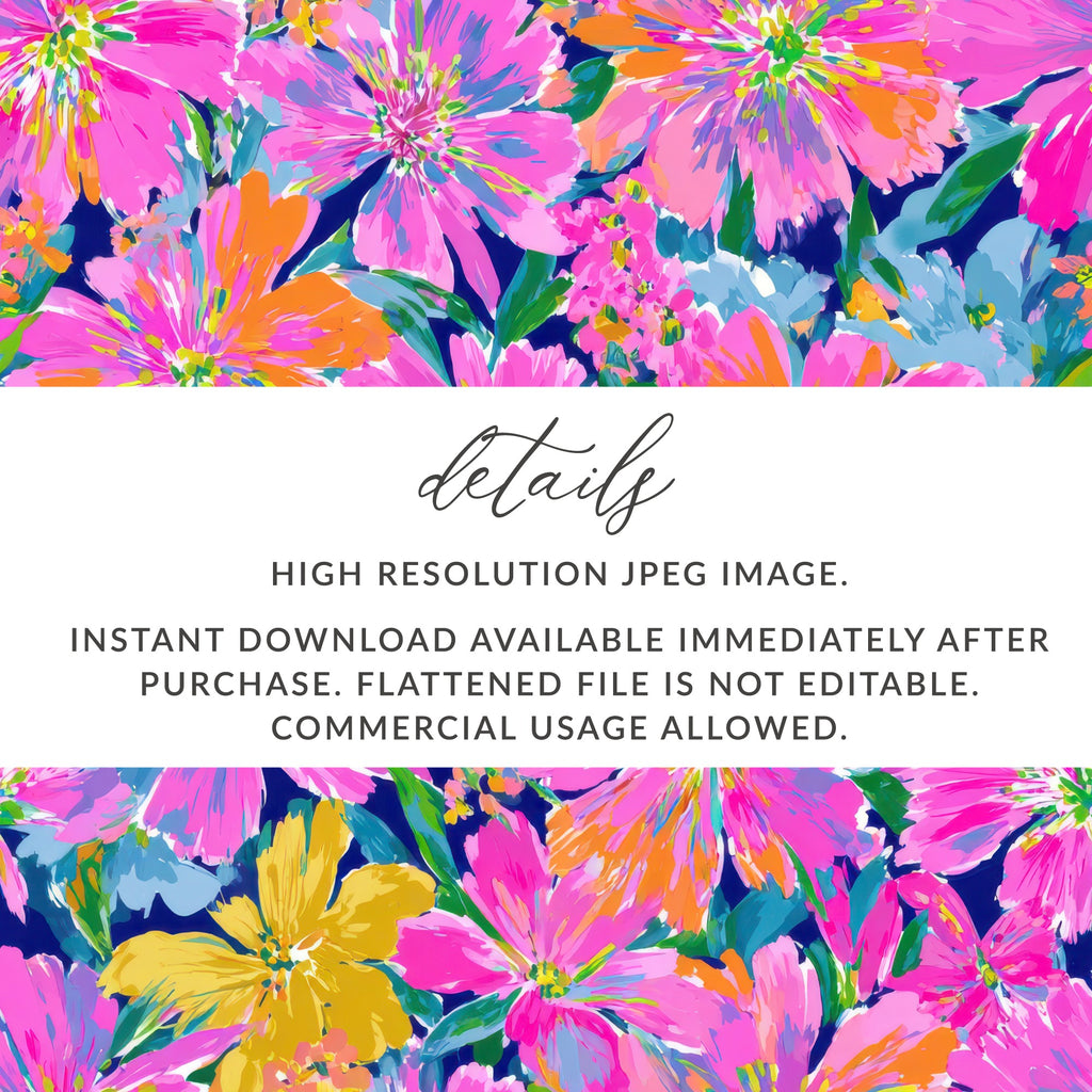 Floral pattern with text "details" and download information.