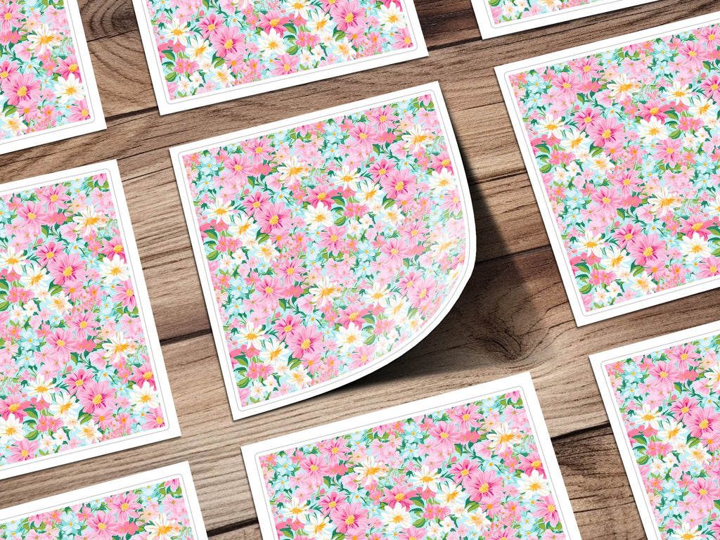 Colorful Floral Pattern Design Sticker Sheets