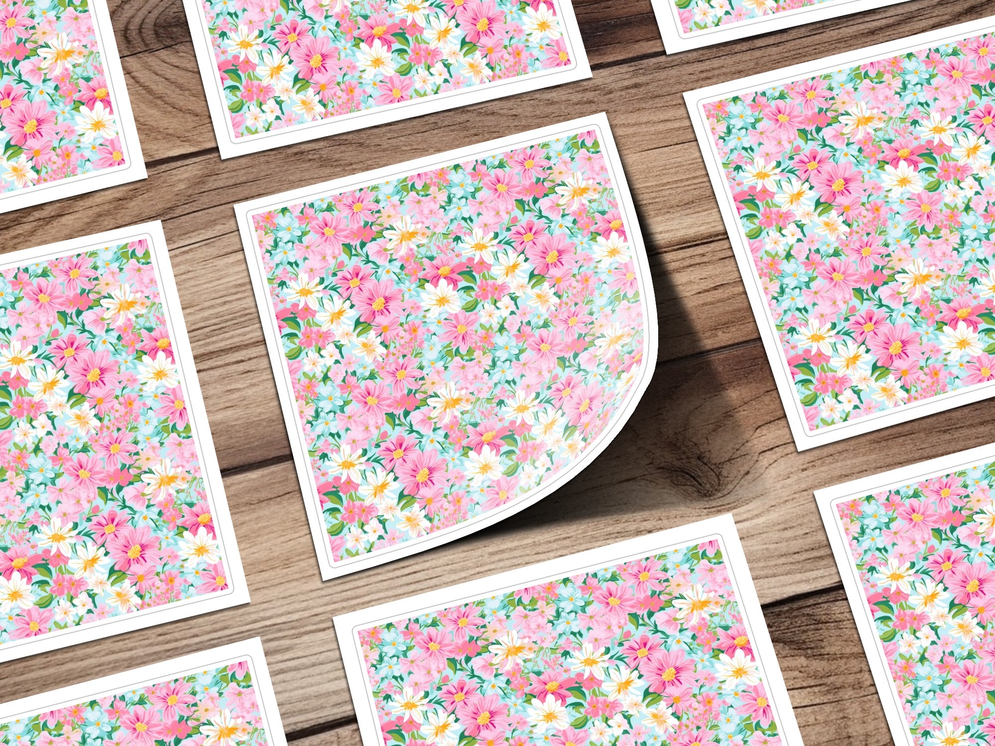 Colorful Floral Pattern Design Sticker Sheets