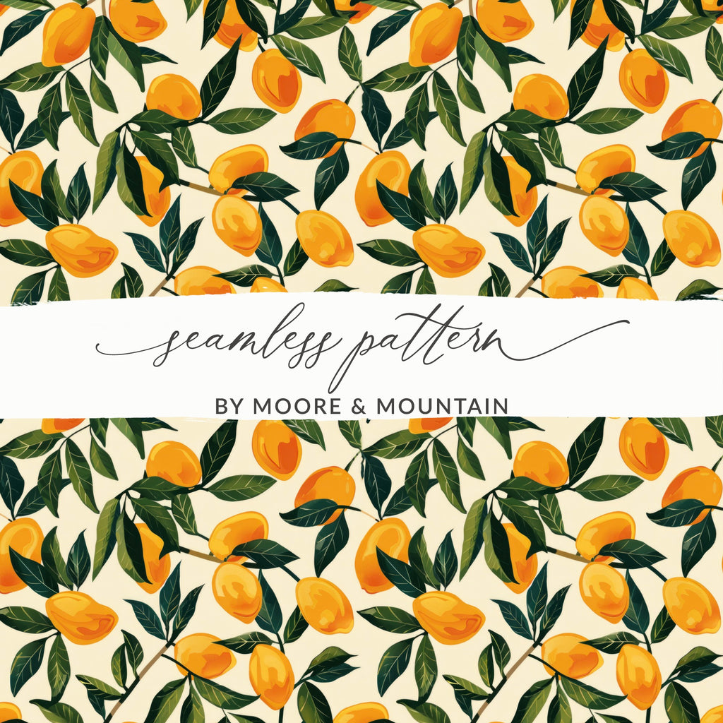 Vibrant Mango Leaves Seamless Pattern by Moore & Mountain