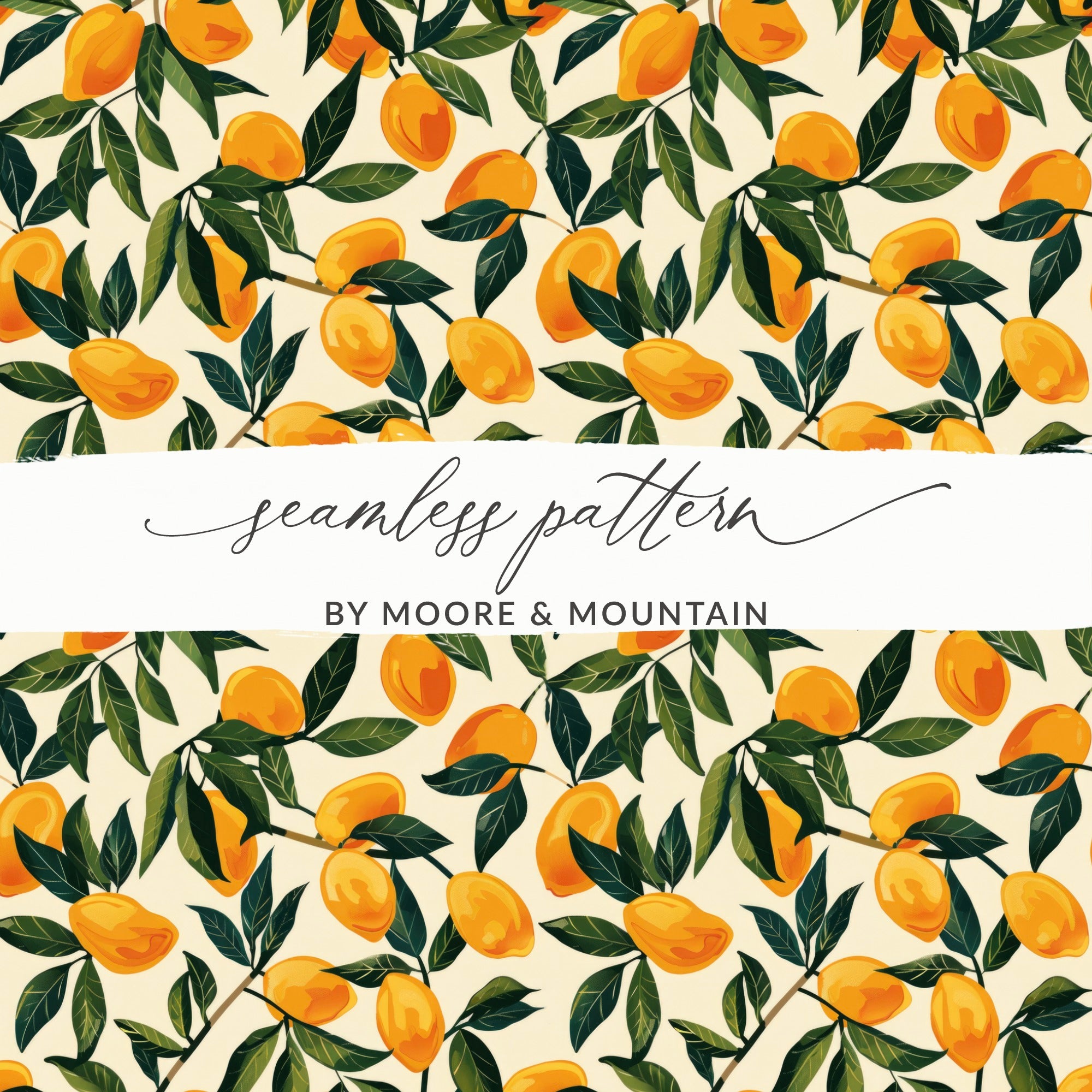 Vibrant Mango Leaves Seamless Pattern by Moore & Mountain