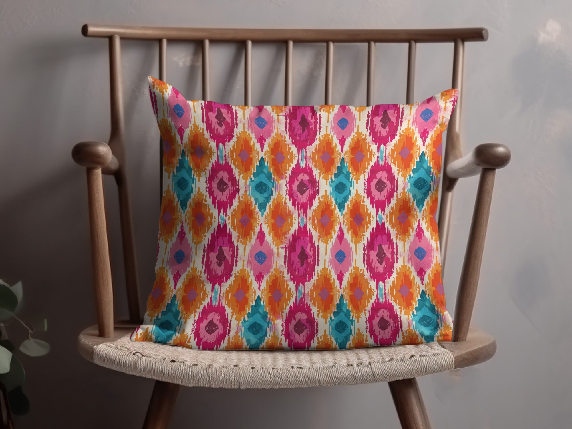 Vibrant Boho Chic Multicolor Pattern Pillow Cover