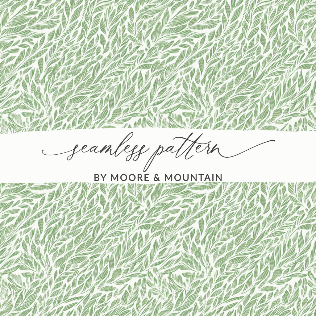 Green Leafy Seamless Pattern by Moore Mountain