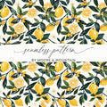 Lemon and Leaf Seamless Pattern By Moore & Mountain