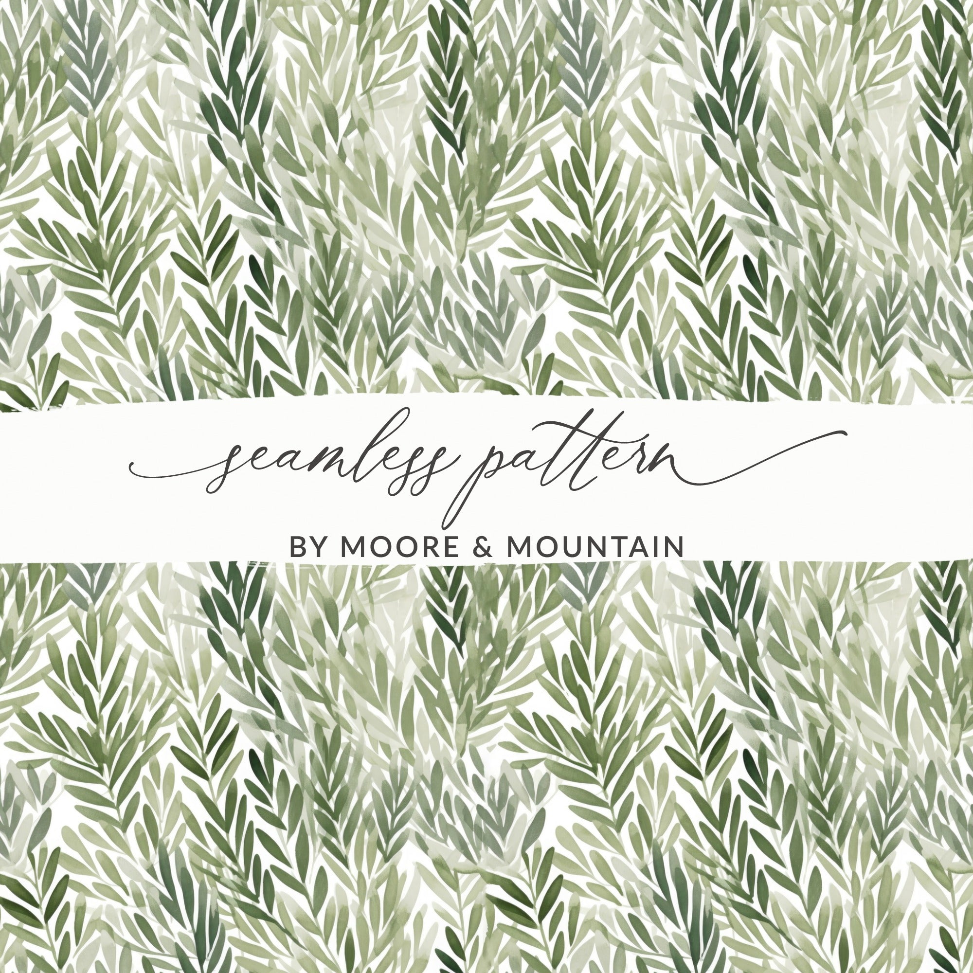 Green Leafy Seamless Pattern by Moore & Mountain