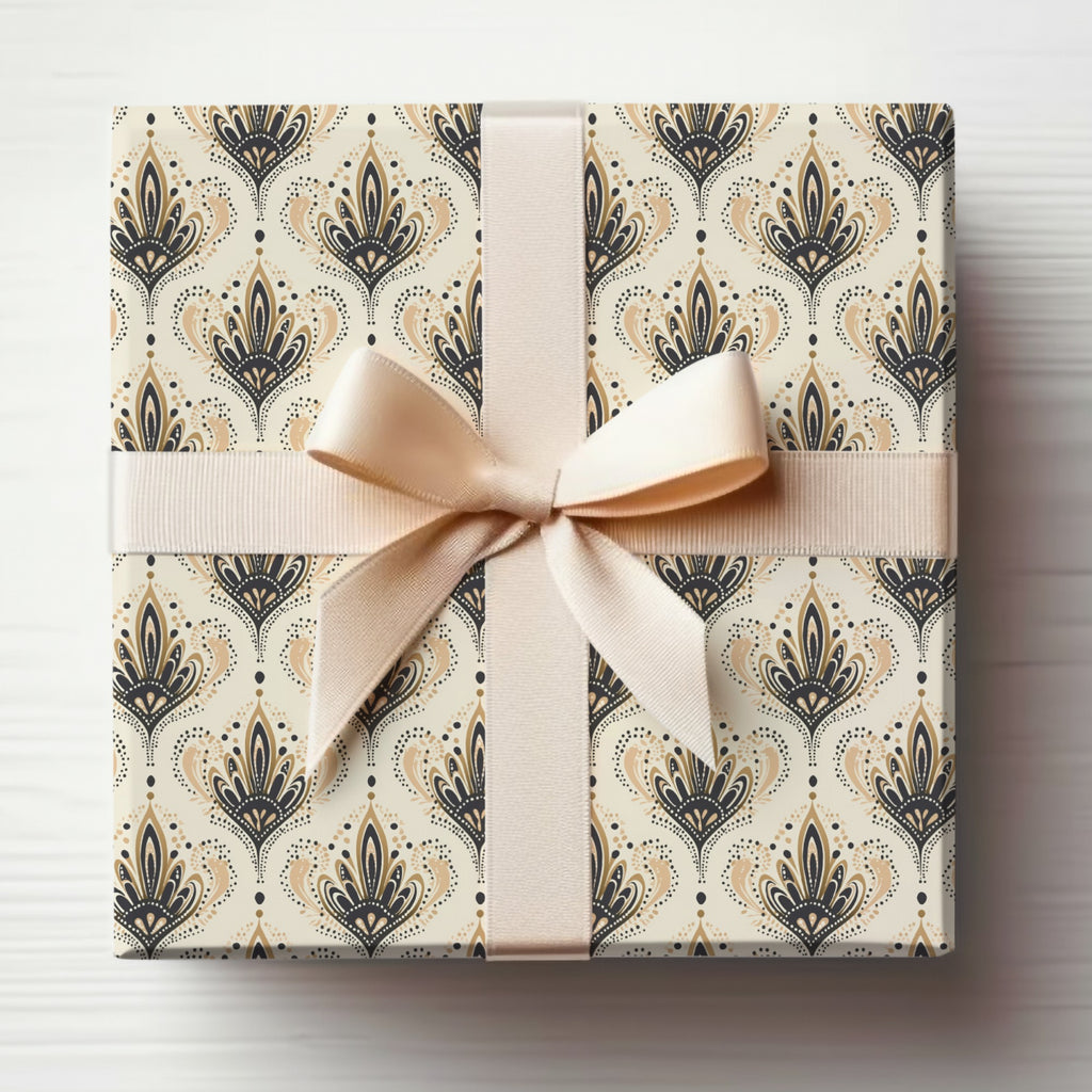 Elegant Patterned Gift Wrap with Bow Wrapping Paper