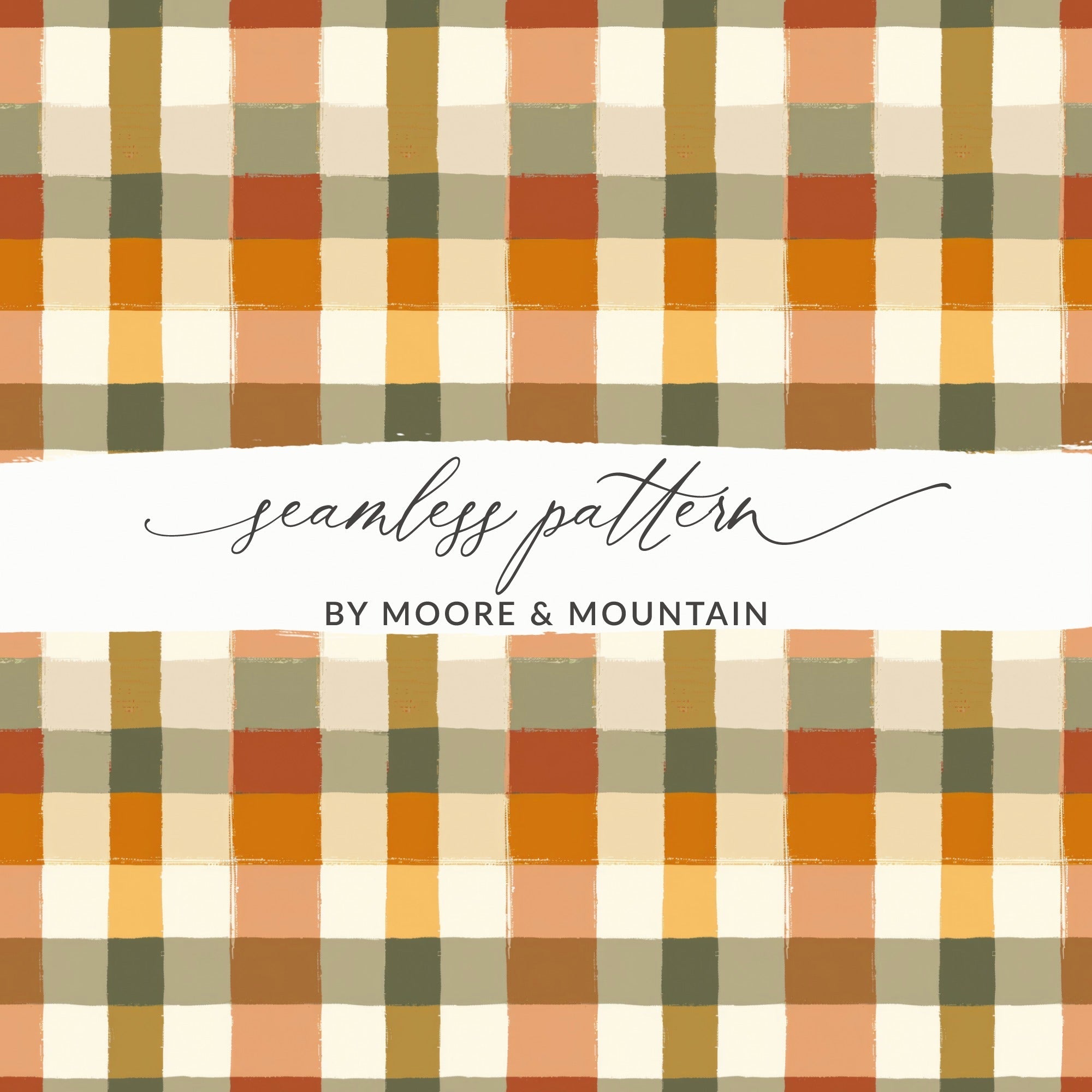 Earth Tone Plaid T-Shirt Digital File, Brown Tan Check Pattern, Seamless Plaid Design, Apparel, Home Decor, Fabric Pattern T-Shirt - Moore and Mountain