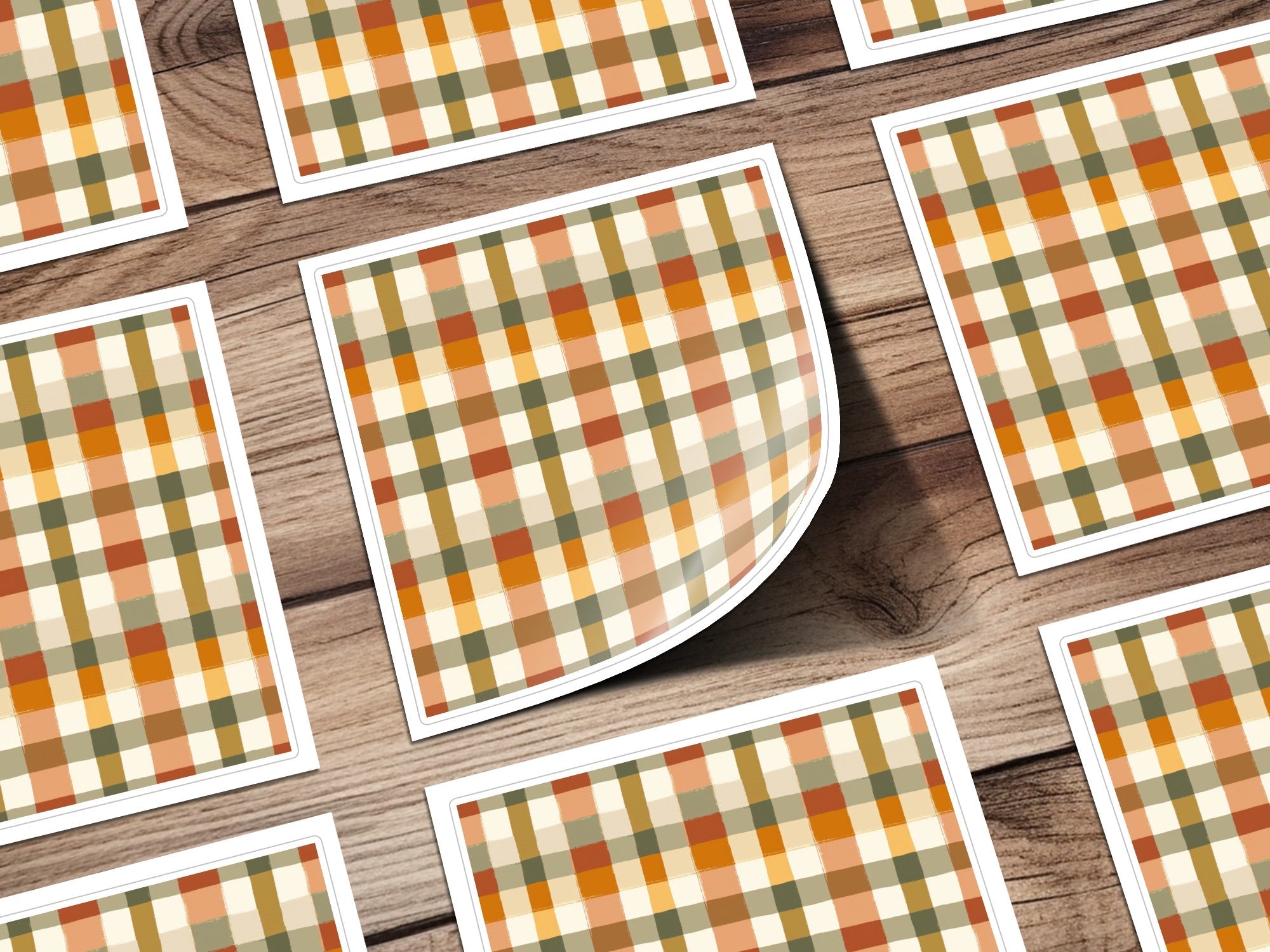 Earth Tone Plaid T-Shirt Digital File, Brown Tan Check Pattern, Seamless Plaid Design, Apparel, Home Decor, Fabric Pattern T-Shirt - Moore and Mountain