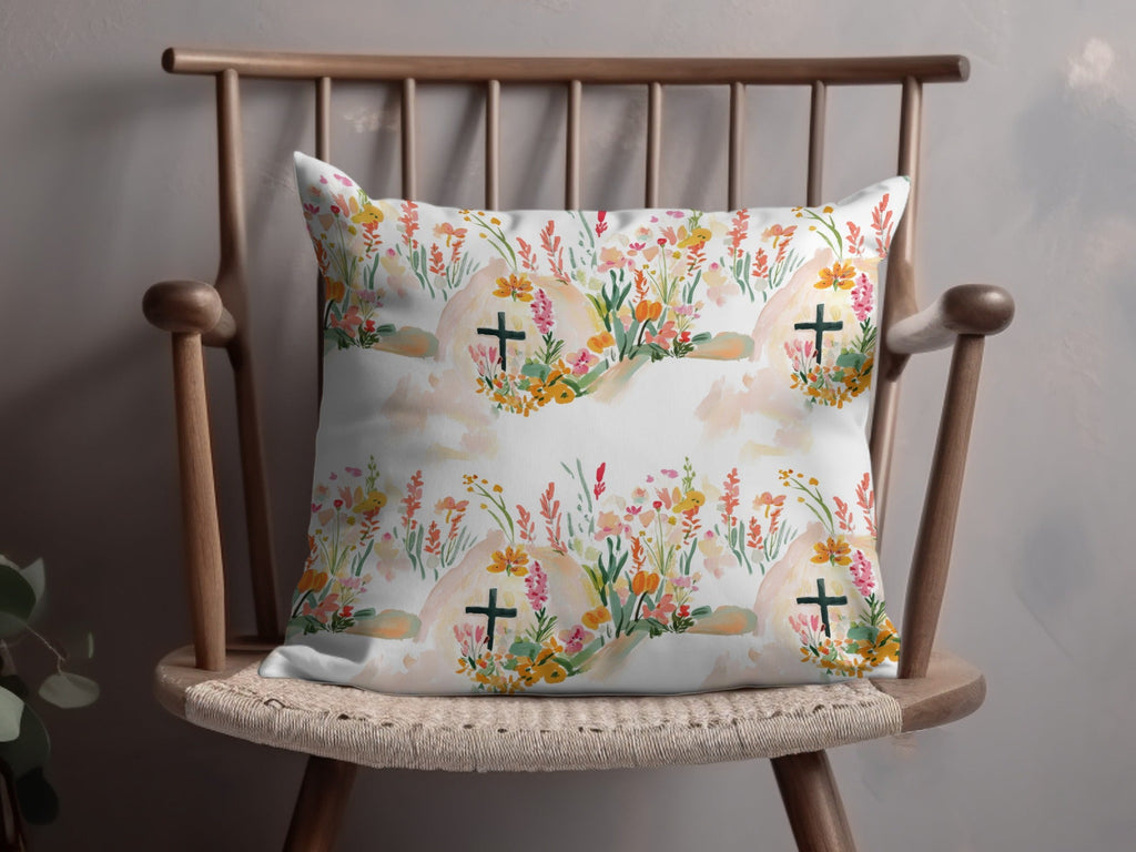 Easter Cross Seamless Digital Paper, Floral Cross Pattern, Watercolor Flower Background, Faith Based Design, Religious Surface Pattern - Moore and Mountain