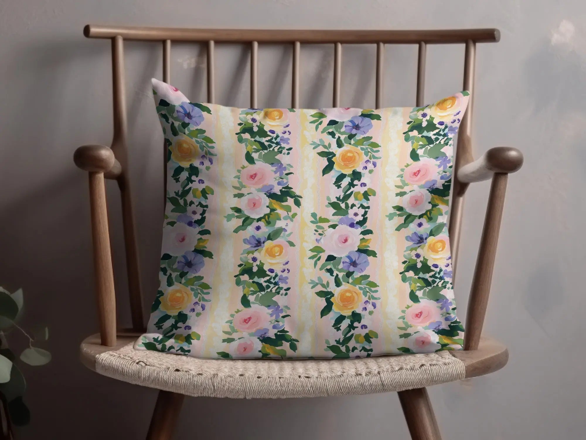 Easter Floral Digital Paper, Roses Seamless Pattern, Flower Digital Download, Fabric Design, Light Spring Flower Stripes Floral Striped - Moore and Mountain