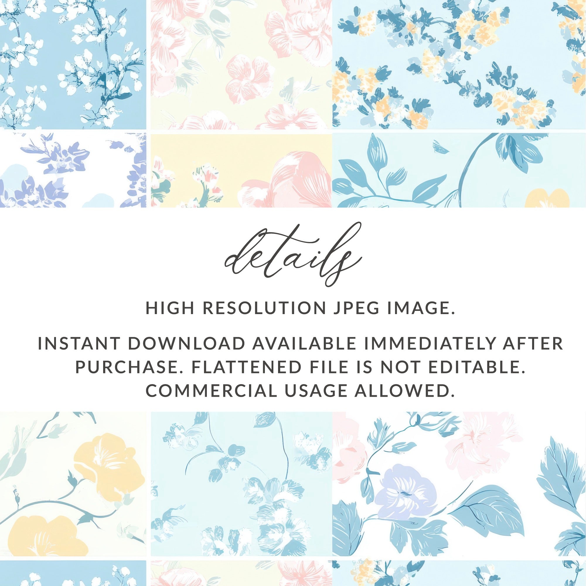 Digital Download High Resolution Floral Pattern Set
