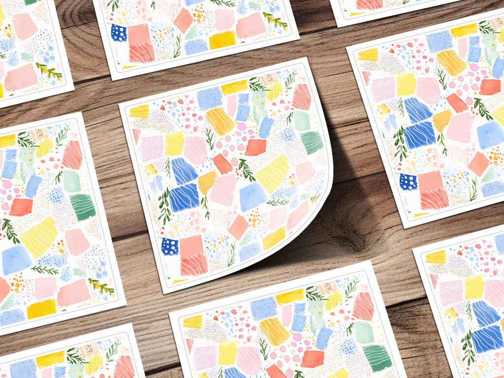 Colorful Abstract Pattern Stickers for Decorative Art