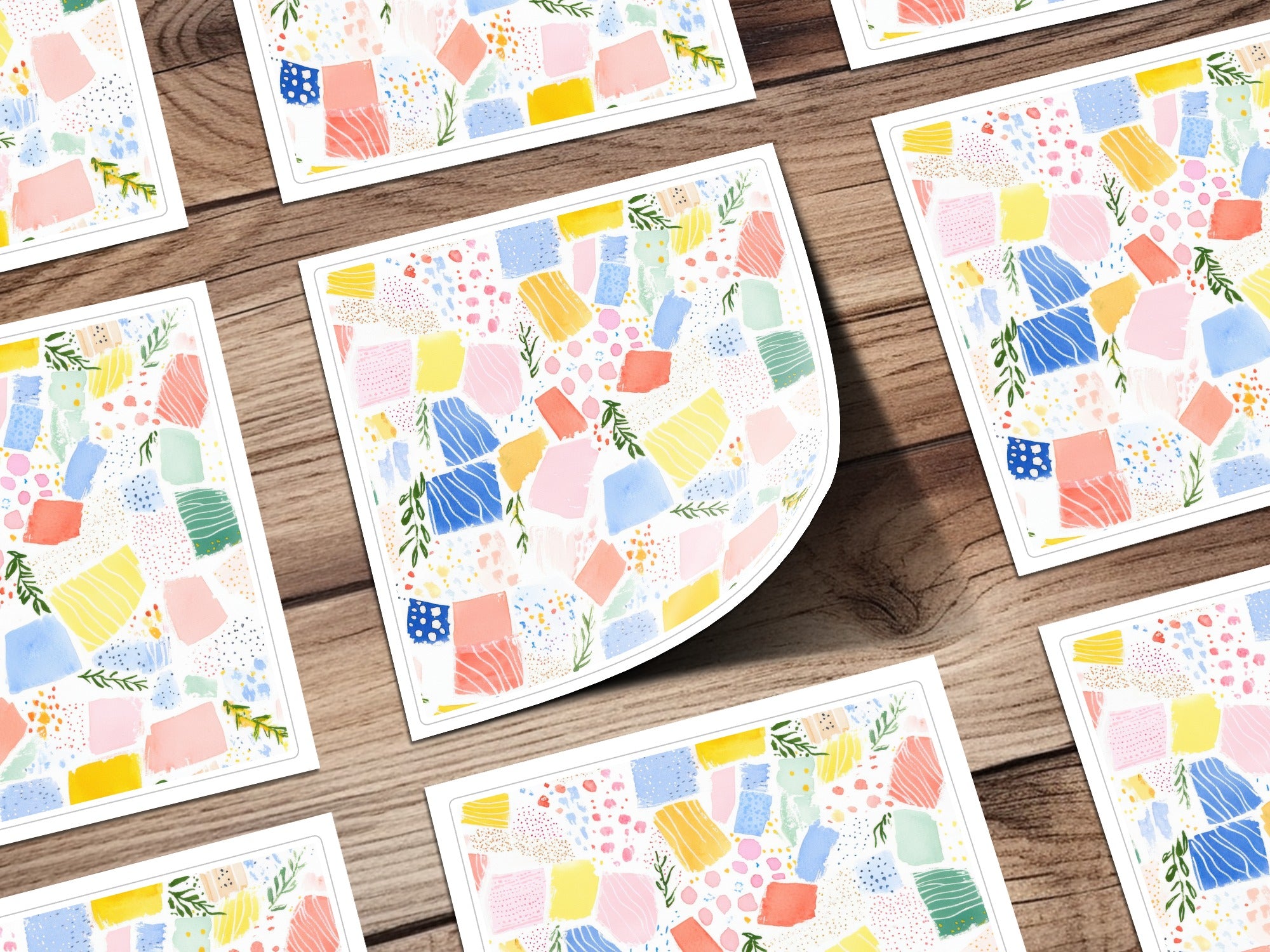 Colorful Abstract Pattern Stickers for Decorative Art