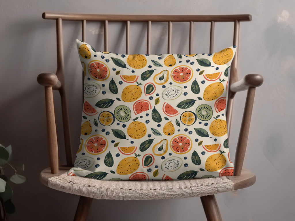 Colorful Fruit Print Decorative Pillow Cover