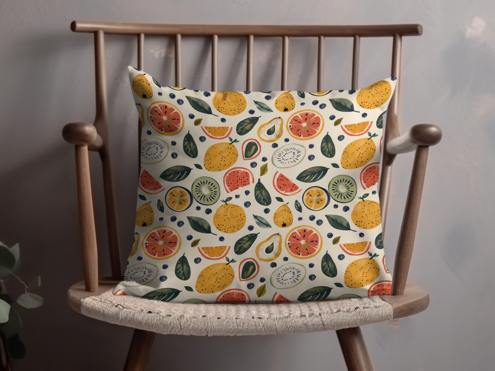 Colorful Fruit Print Decorative Pillow Cover