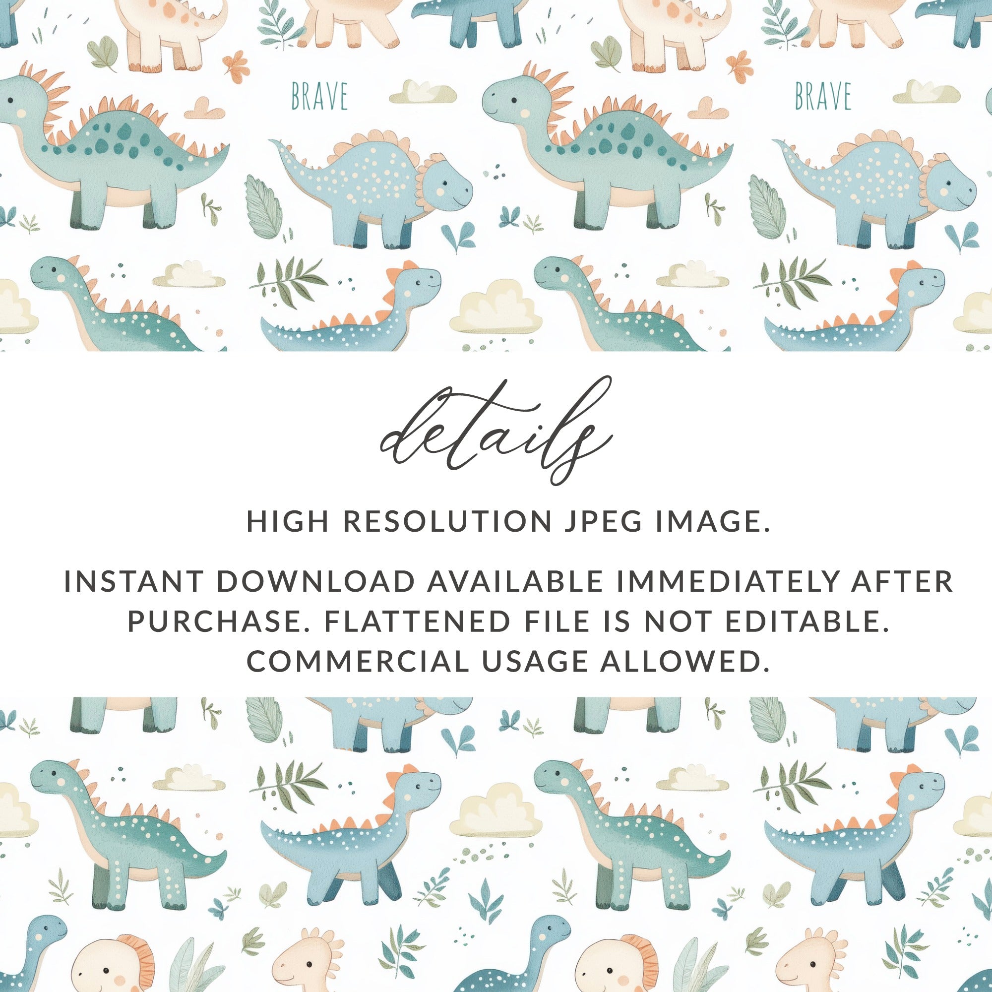 Cute Dinosaur Pattern High Resolution JPEG Download