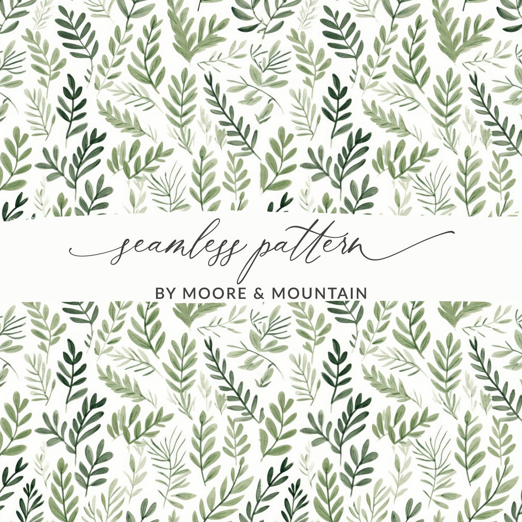 Elegant Botanical Greenery Seamless Pattern design