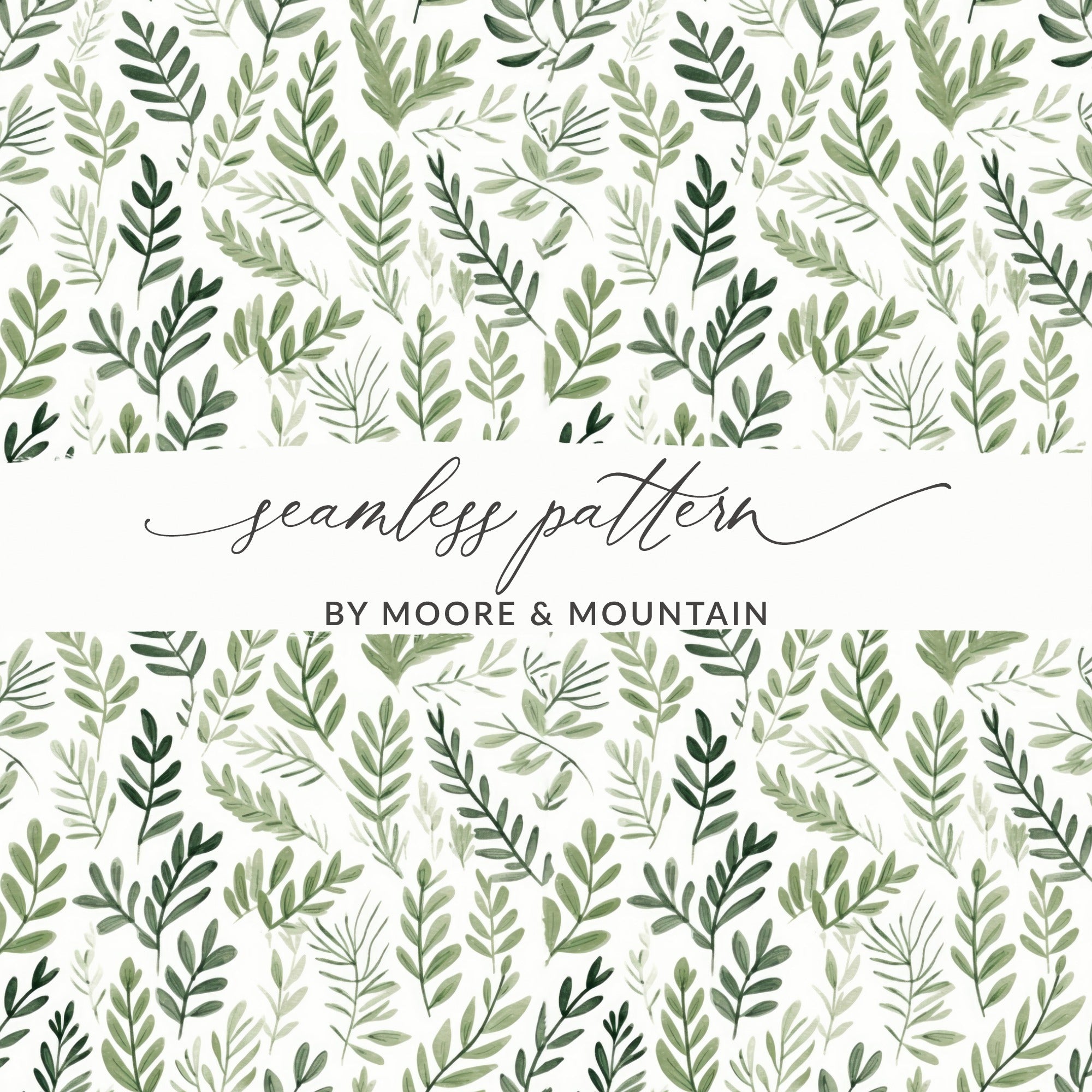 Elegant Botanical Greenery Seamless Pattern design