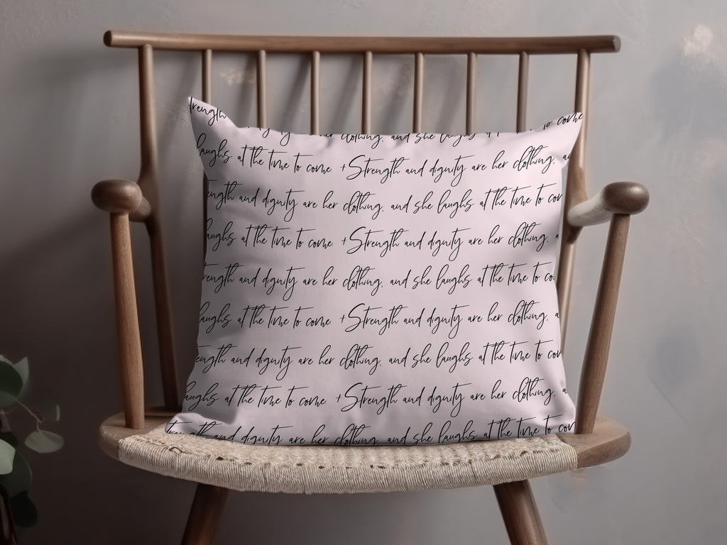Strength and Dignity Motivational Pillow Case