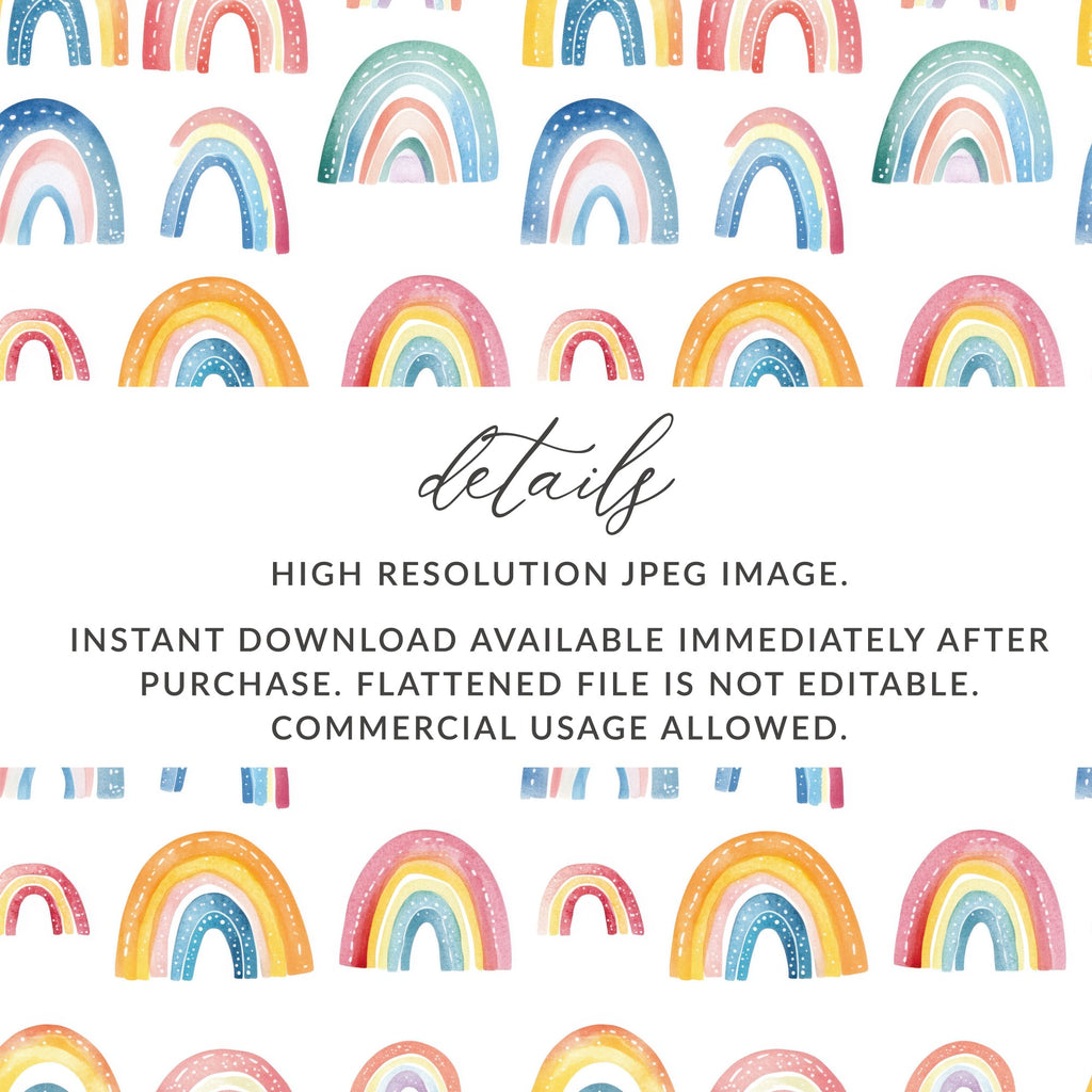 High Resolution Rainbow Watercolor JPEG Image File