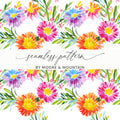 Watercolor floral seamless pattern by Moore & Mountain.