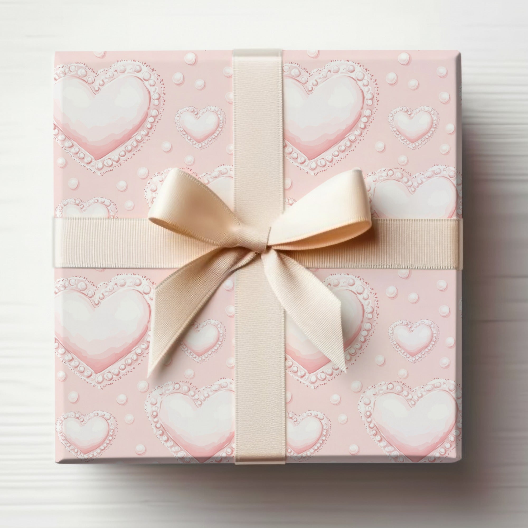 Pink Heart Decorative Gift Box with Ribbon for Special Occasions