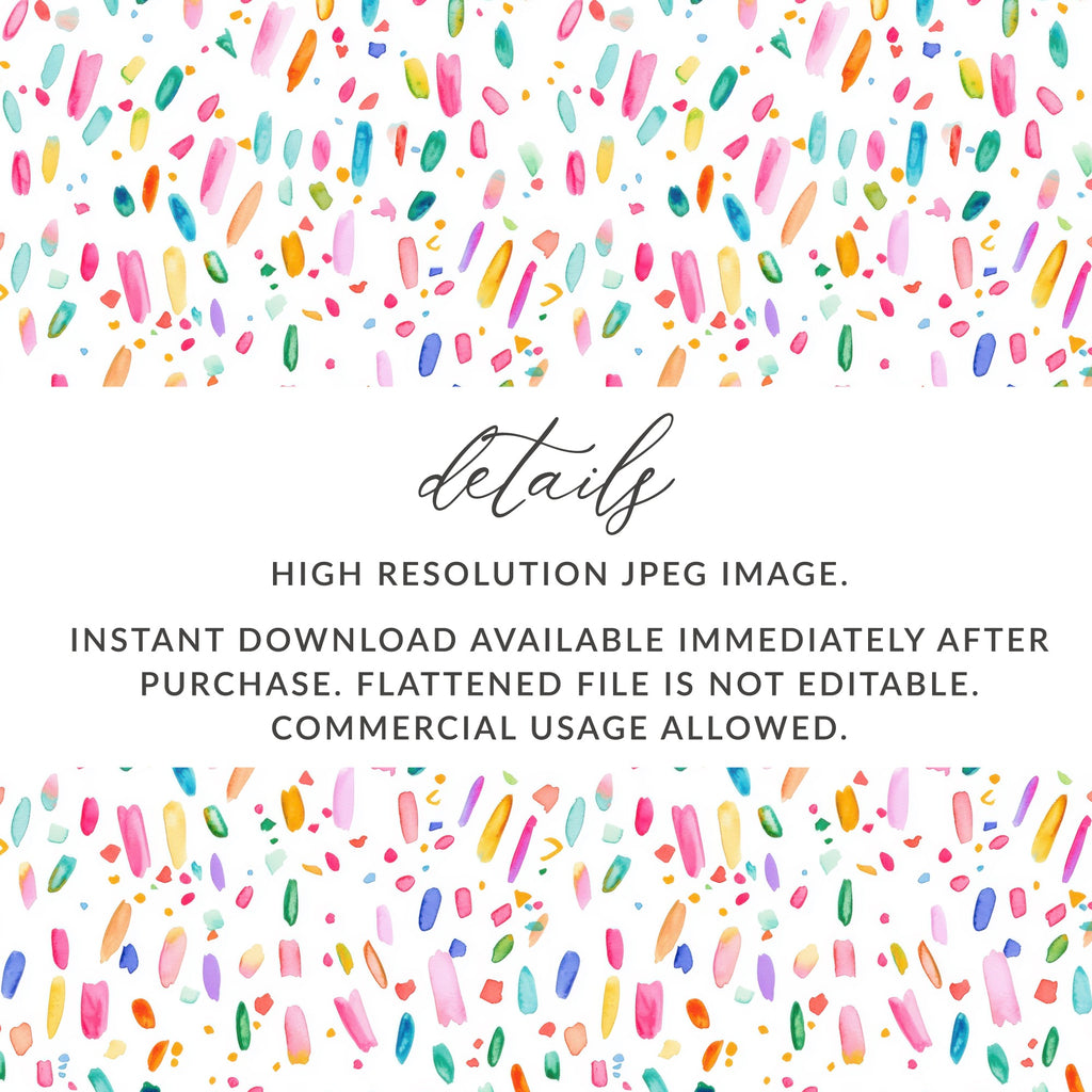 Vibrant Watercolor Multicolor Confetti Digital Art File