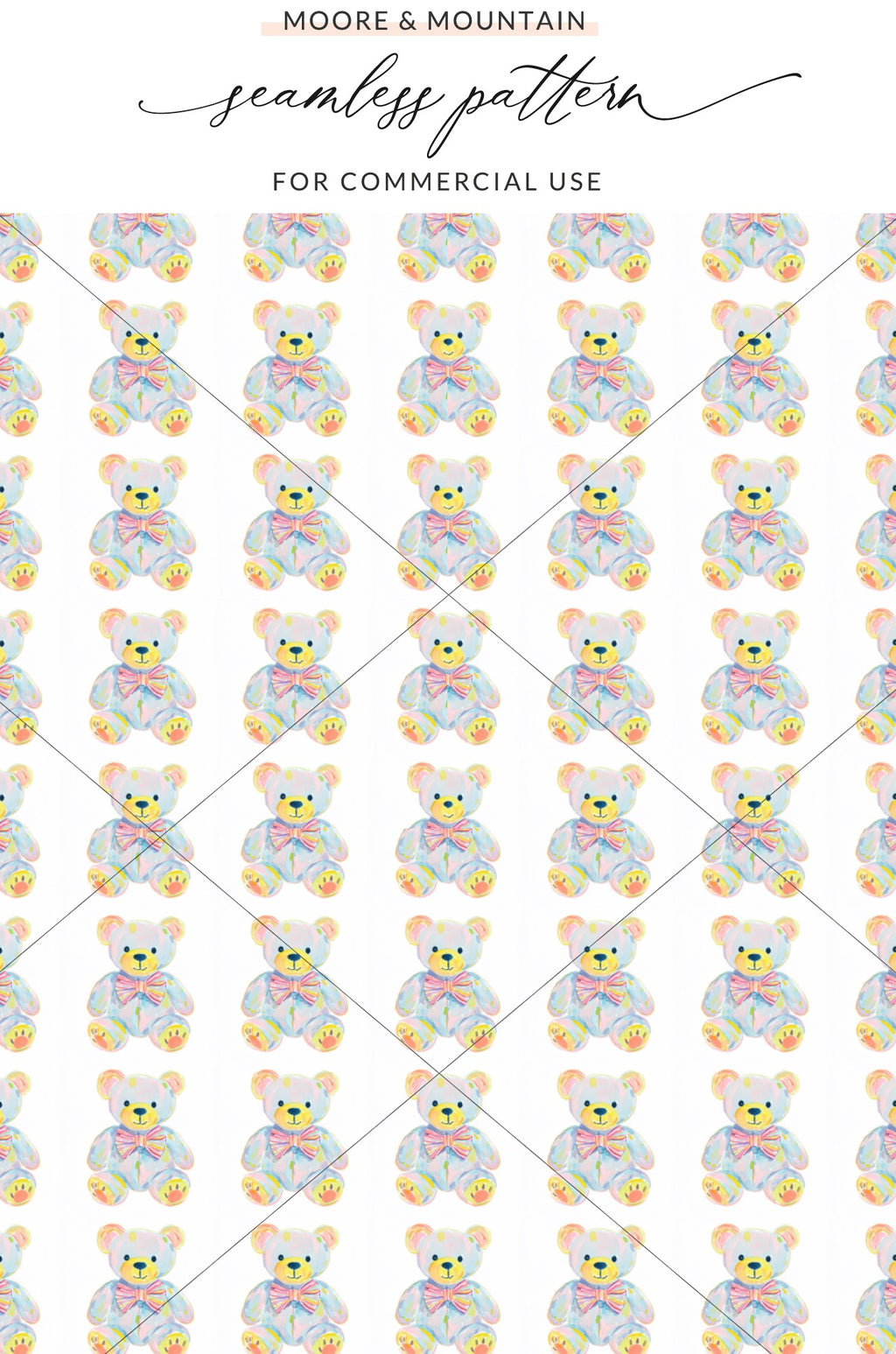 Watercolor Pastel Teddy Bear Bow Seamless Pattern product type
watercolor teddy bear
pastel bear pattern
seamless design
digital paper
cute animal print
baby shower theme
nursery decor
hand painted bears
repeating background
artistic illustration
kids fabric print
scrapbook pattern
gentle colors
plush toy design
bear with bow
adorable pattern
crafting supply
textile design
childrens pattern
sweet teddy design