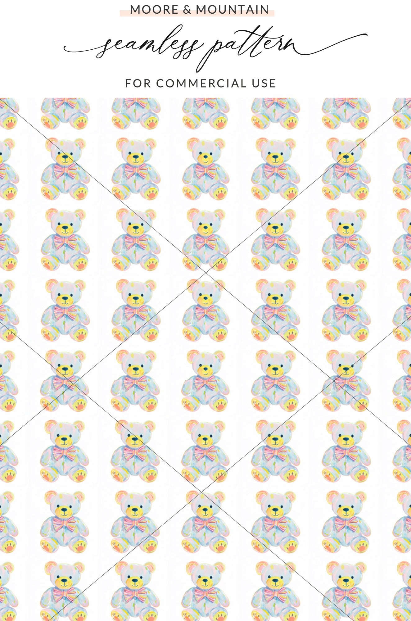 Watercolor Pastel Teddy Bear Bow Seamless Pattern product type
watercolor teddy bear
pastel bear pattern
seamless design
digital paper
cute animal print
baby shower theme
nursery decor
hand painted bears
repeating background
artistic illustration
kids fabric print
scrapbook pattern
gentle colors
plush toy design
bear with bow
adorable pattern
crafting supply
textile design
childrens pattern
sweet teddy design