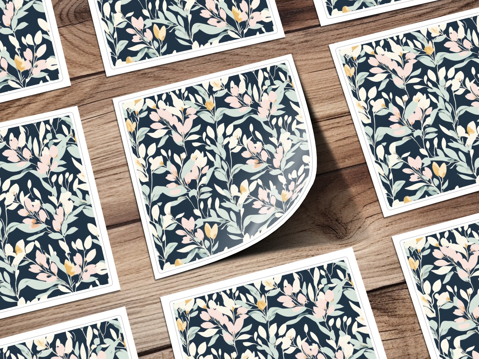 Elegant Digital Artwork: Dark Floral Pattern - Sophisticated Botanical Print - Moore and Mountain