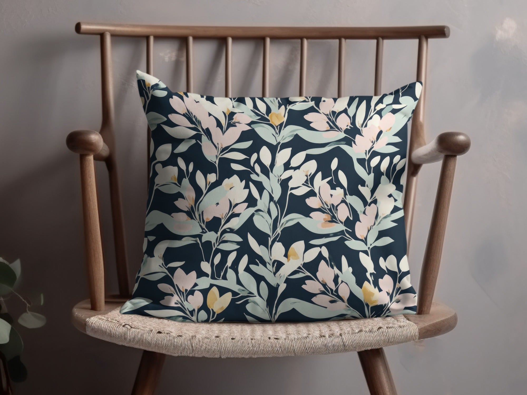 Elegant Digital Artwork: Dark Floral Pattern - Sophisticated Botanical Print - Moore and Mountain