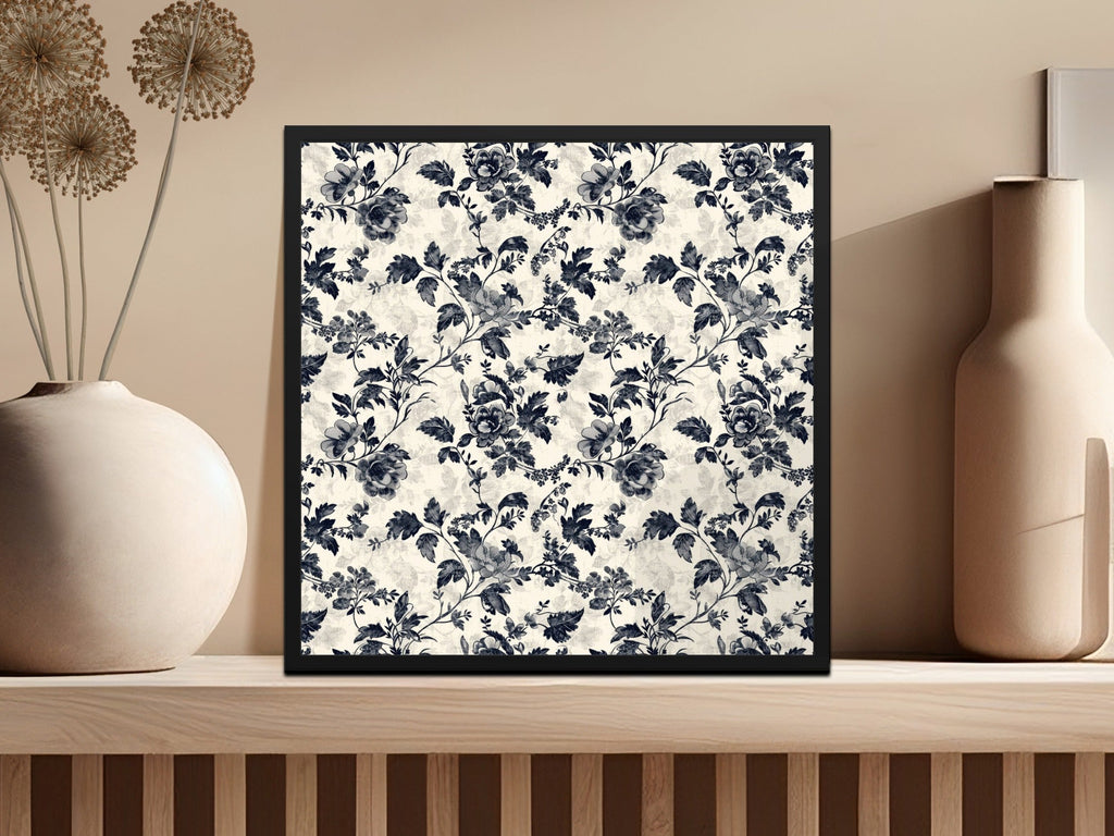 Elegant Floral Pattern with Vines and Leaves Digital Chinoiserie - Moore and Mountain