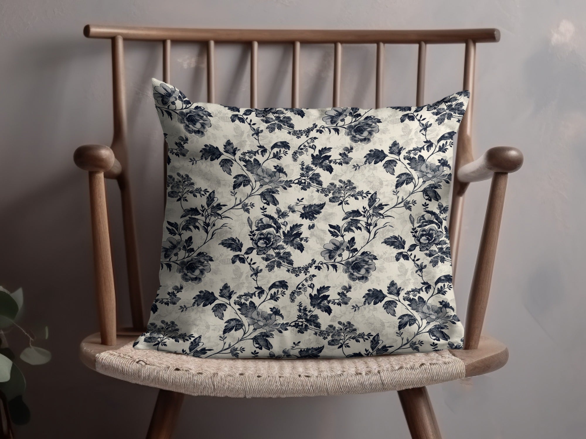 Elegant Floral Pattern with Vines and Leaves Digital Chinoiserie - Moore and Mountain