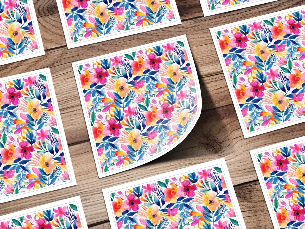 Vibrant Watercolor Floral Botanical Pattern Design product type